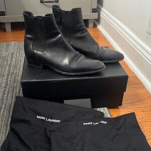Saint Laurent Men's Black Leather Boots